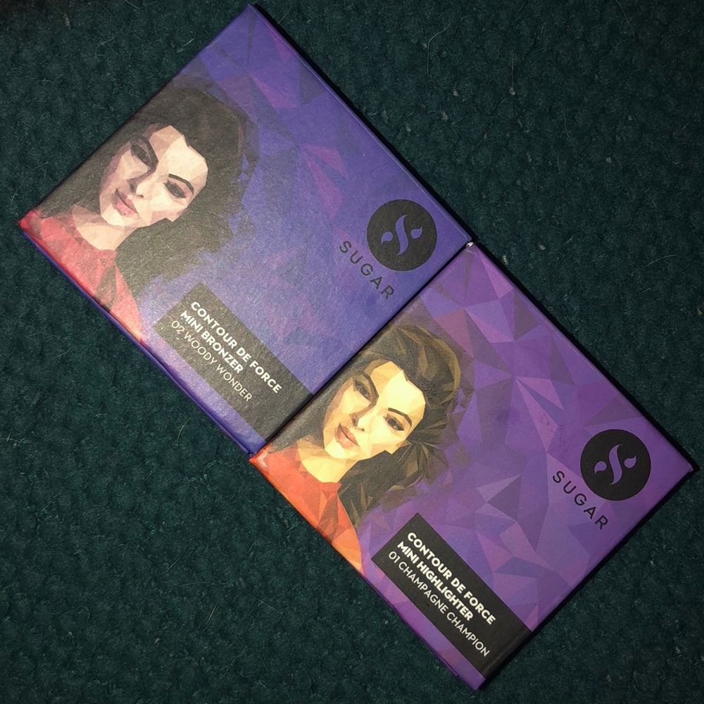 SUGAR brand mini bronzer/mini highlighter combo